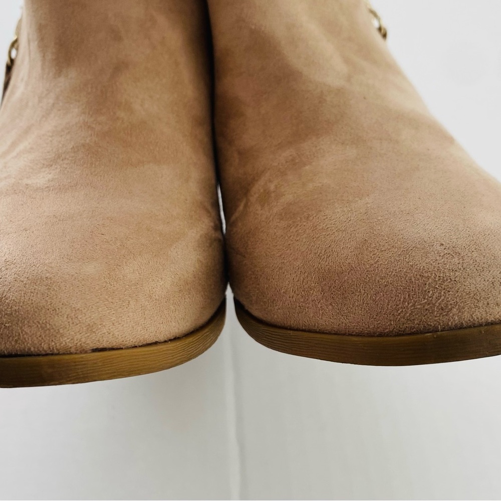 Dr. Scholl's Ankle Boot Women 7.5M Beige Faux Suede Memory Foam Cool Fit Wear - Picture 4 of 9